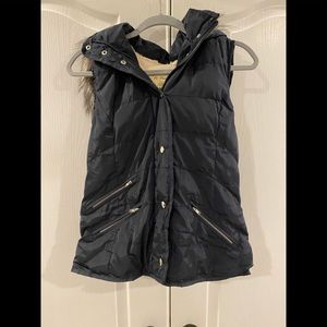 NWOT Navy Hooded Vest